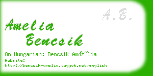amelia bencsik business card